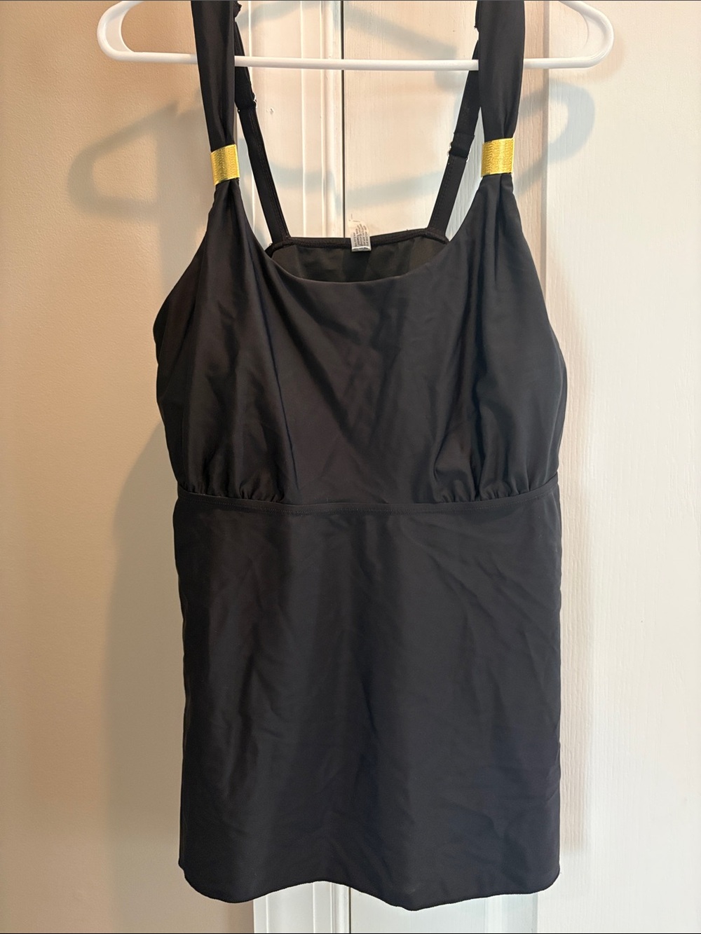 Black Women’s Swim Tankini with Gold Accent